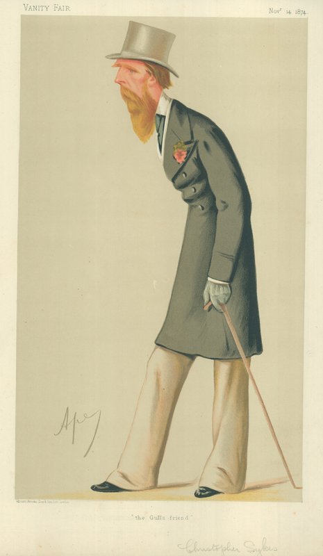 Mr. Christopher Sykes, Mågens ven, 14. november 1874, tegneserie af Vanity Fair af Carlo Pellegrini