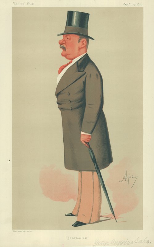 Mr. George Augustus Sala, Journalism, 25. september 1875, Vanity Fair tegneserie af Carlo Pellegrini