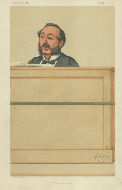 Mr Ira D Sankey, Praise and prayer, 10. april 1875, Vanity Fair tegneserie af Carlo Pellegrini