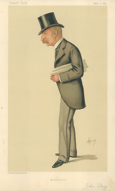 Mr. John Slagg MP, Manchester, 2. august 1884, Vanity Fair tegneserie af Carlo Pellegrini