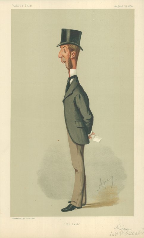 Rowland Winn, The lash, 29. august 1874, Vanity Fair-tegneserie af Carlo Pellegrini