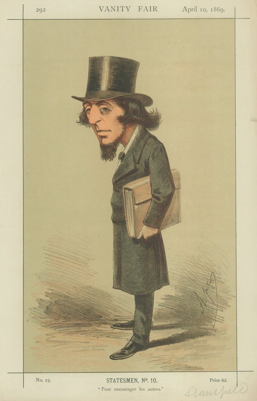 Rt Hon James Stansfeld, For at opmuntre andre, 10. april 1869, Vanity Fair tegneserie af Carlo Pellegrini