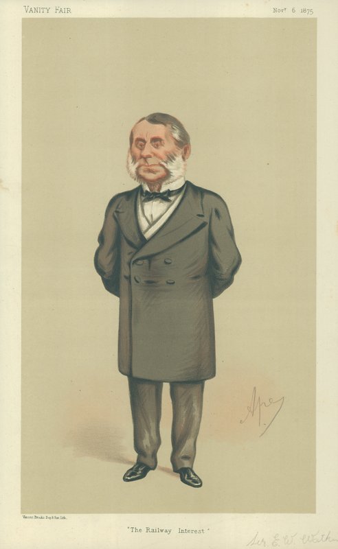 Sir Edward William Watkin, The Railway Interest, 6. november 1875, Vanity Fair tegneserie af Carlo Pellegrini