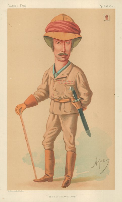 Sir Garnet J Wolseley, The man who will not stop, 18. april 1874, Vanity Fair tegnefilm af Carlo Pellegrini