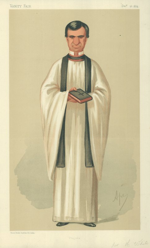 The Rev Henry White, Prayers, 26. december 1874, Vanity Fair tegneserie af Carlo Pellegrini