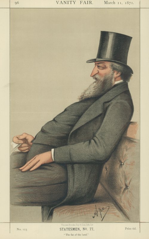 The Right Honorable George Ward Hunt (farve litho) af Carlo Pellegrini