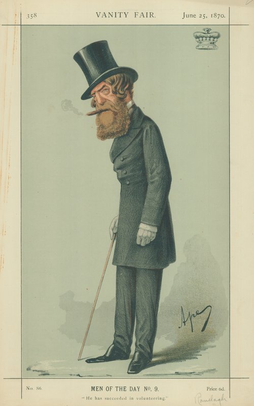 Viscount Ranelagh, Det er lykkedes ham at være frivillig, 25. juni 1870, Vanity Fair tegneserie af Carlo Pellegrini