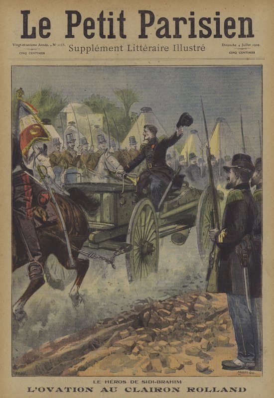 Ovation til bugler Rolland, helten fra slaget ved Sidi Brahim, Algeriet, 1845 af Carrey