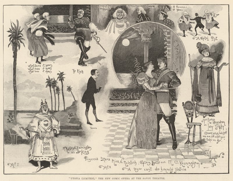 Utopia (Limited), den nye komiske opera på Savoy Theatre af Cecil Charles Windsor Aldin