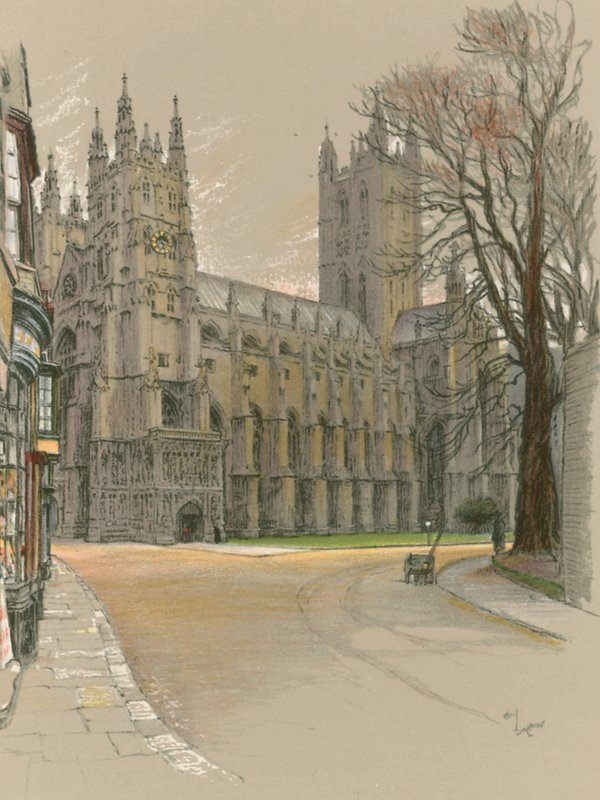 Canterbury katedral af Cecil Charles Windsor Aldin
