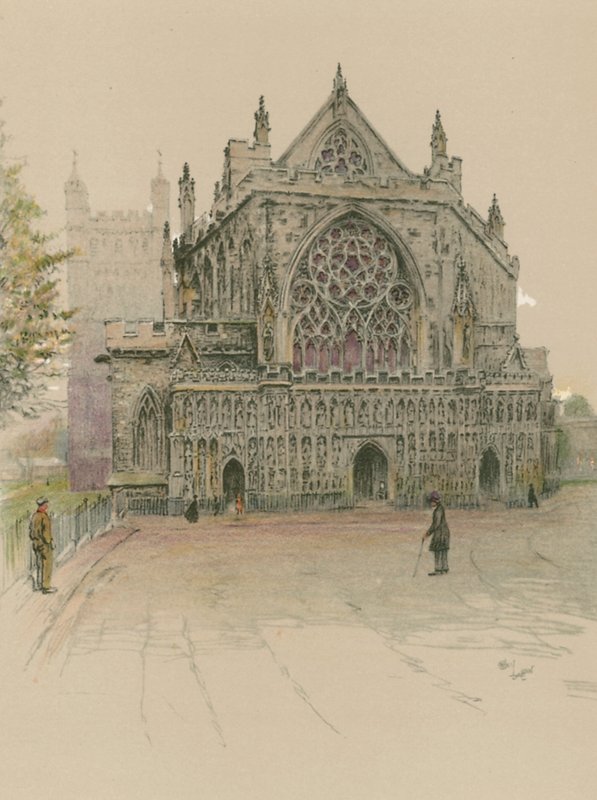 Exeter katedral af Cecil Charles Windsor Aldin