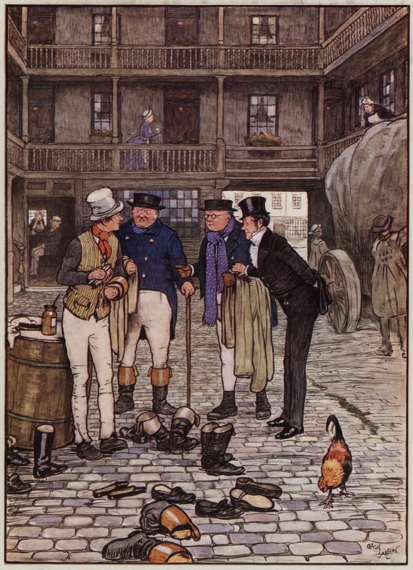 Illustration til The Pickwick Papers af Cecil Aldin (farve litografi) af Cecil Charles Windsor Aldin