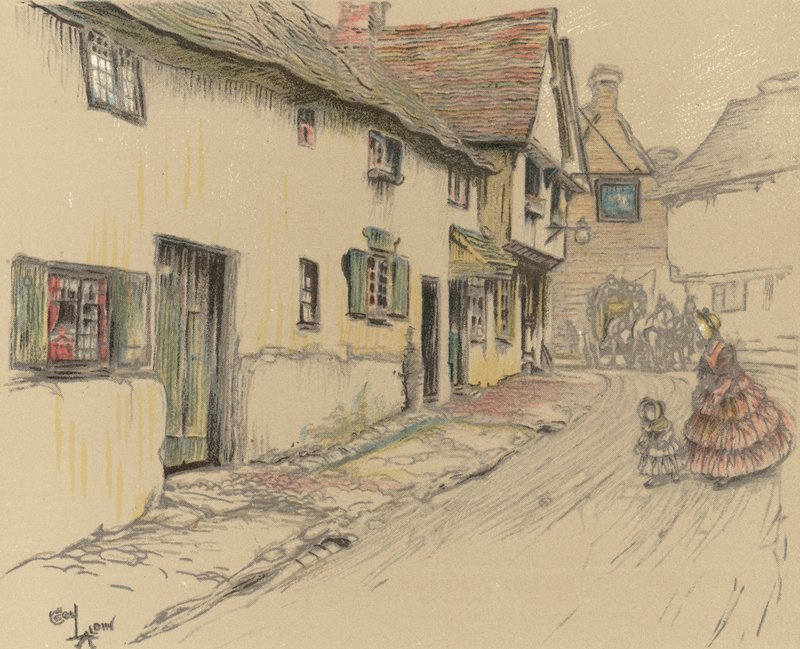 The George Inn, Dorchester af Cecil Charles Windsor Aldin