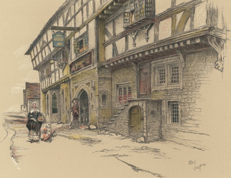 The George Inn, Norton St. Philip af Cecil Charles Windsor Aldin