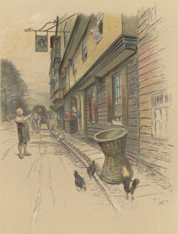 The Kings Head, Chigwell af Cecil Charles Windsor Aldin