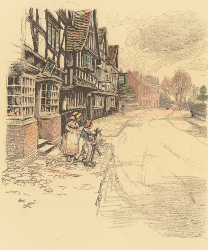 The Kings Head, Ombersley af Cecil Charles Windsor Aldin