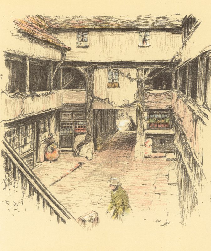 The New Inn, Gloucester af Cecil Charles Windsor Aldin
