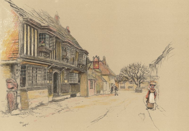 The Star Inn, Alfriston af Cecil Charles Windsor Aldin