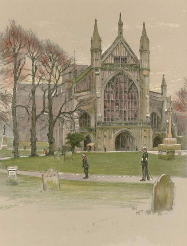 Winchester katedral af Cecil Charles Windsor Aldin