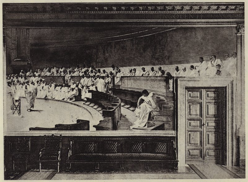 The Arraign of Catiline (litho) af Cesare (after) Maccari