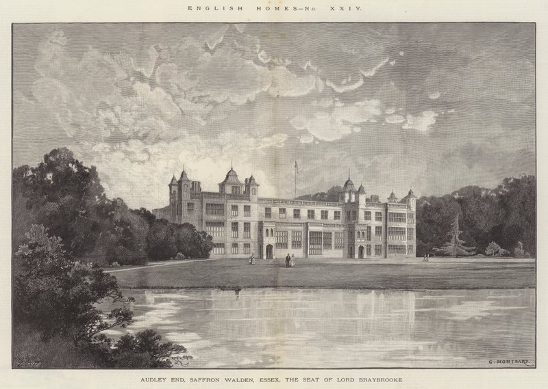 Audley End, Saffron Walden, Essex, sæde for Lord Braybrooke af Charles Auguste Loye
