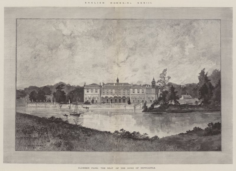 Clumber Park, sæde for hertugen af Newcastle af Charles Auguste Loye