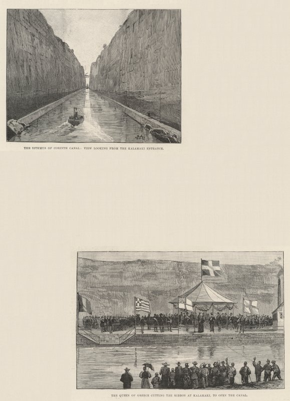 Korinth Kanal af Charles Auguste Loye