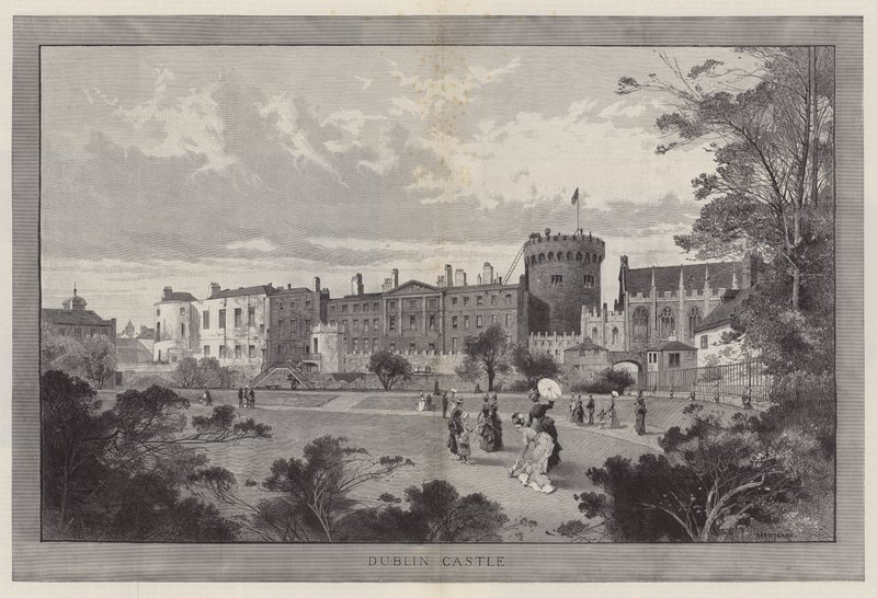Dublin Castle af Charles Auguste Loye