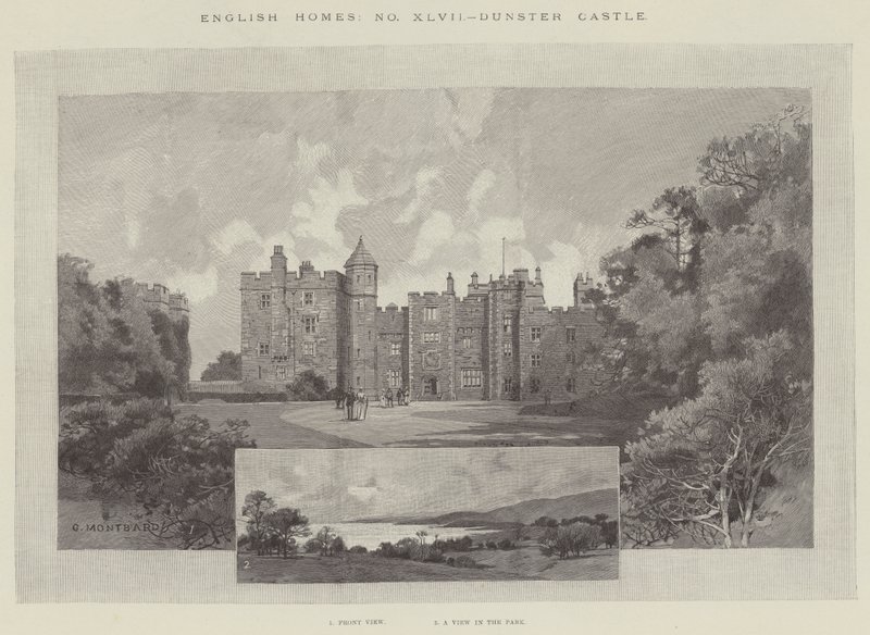 Dunster Castle af Charles Auguste Loye