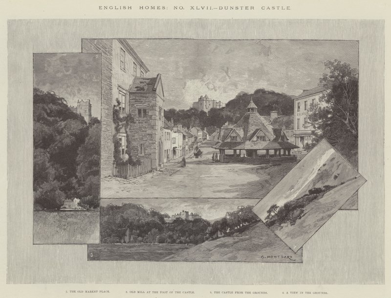Dunster Castle af Charles Auguste Loye