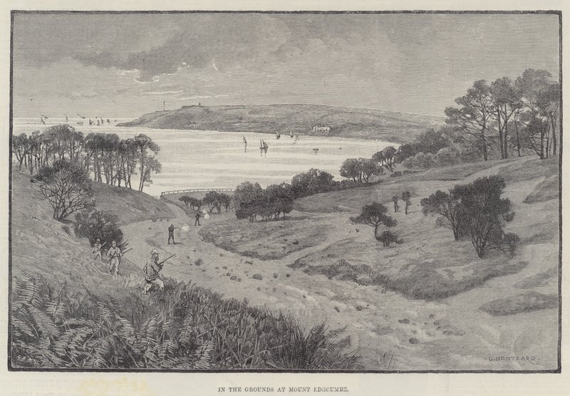 I området ved Mount Edgcumbe af Charles Auguste Loye