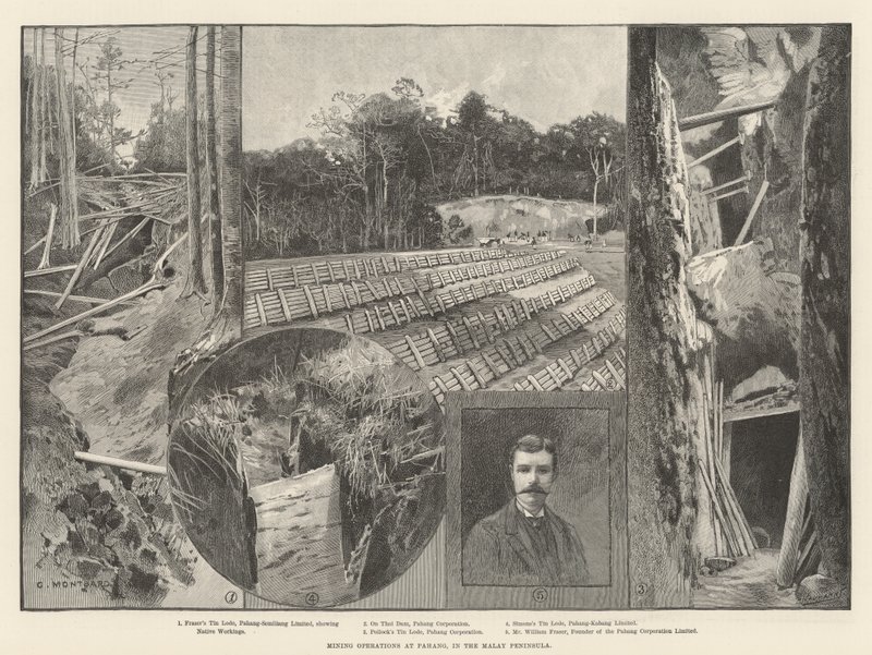 Minedrift i Pahang, på den malaysiske halvø af Charles Auguste Loye
