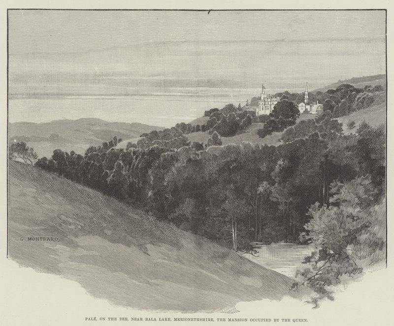 Pale, på Dee, nær Bala Lake, Merionethshire, palæet besat af dronningen af Charles Auguste Loye