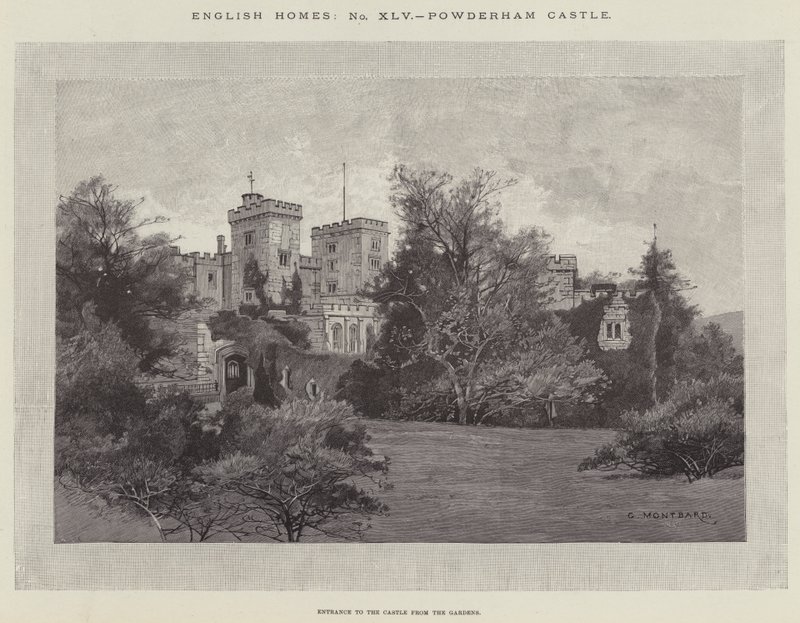 Powderham Castle af Charles Auguste Loye