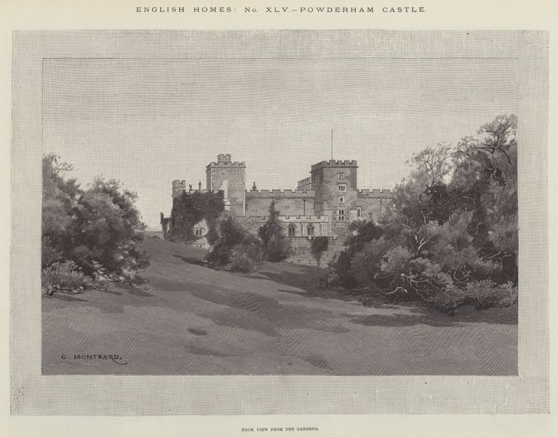 Powderham Castle af Charles Auguste Loye