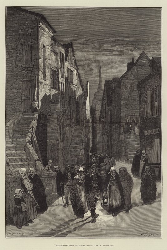 Hjemkomst fra midnatsmesse af Charles Auguste Loye