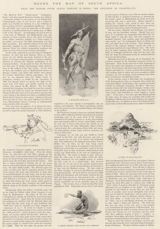 Rund kortet over Sydafrika af Charles Auguste Loye