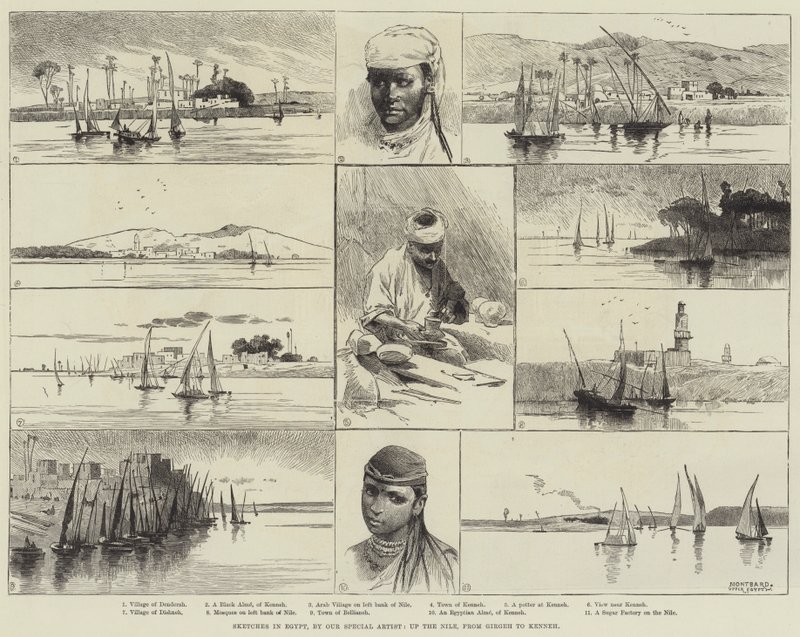 Skitser i Egypten, op ad Nilen, fra Girgeh til Kenneh af Charles Auguste Loye