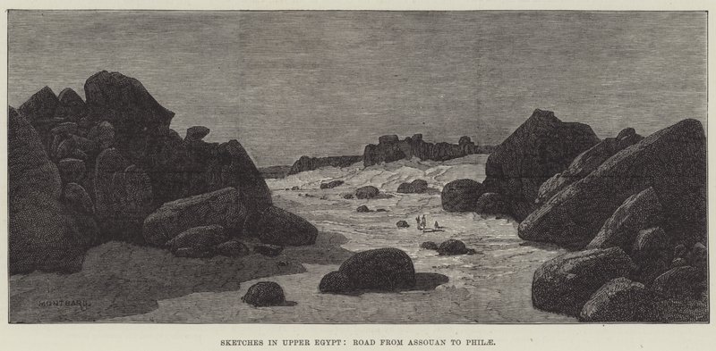 Skitser i Øvre Egypten, Vej fra Assouan til Philae af Charles Auguste Loye