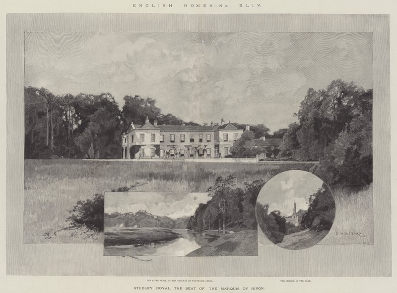 Studley Royal, sæde for markisen af Ripon af Charles Auguste Loye