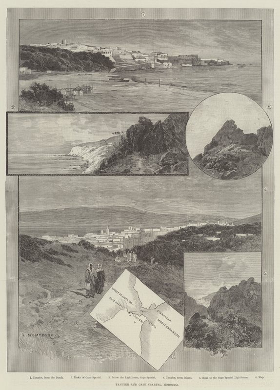 Tanger og Kap Spartel, Marokko af Charles Auguste Loye