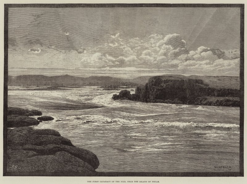 Nilens første grå stær, nær øen Philae af Charles Auguste Loye