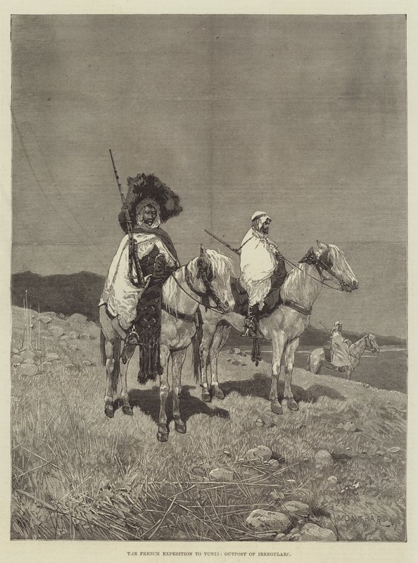 Den franske ekspedition til Tunis, forpost for irregulære af Charles Auguste Loye