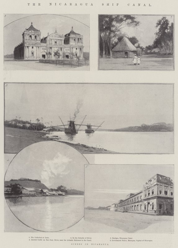 Nicaraguas skibskanal af Charles Auguste Loye