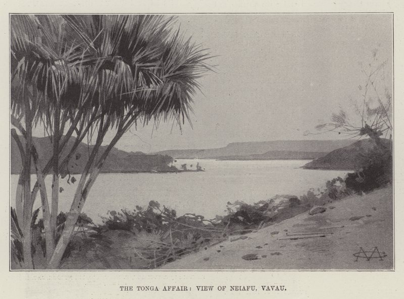 Tonga-affæren, Udsigt over Neiafu, Vavau af Charles Auguste Loye