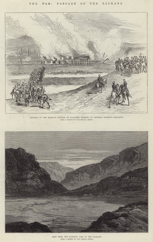 Krigen, passage af Balkan af Charles Auguste Loye