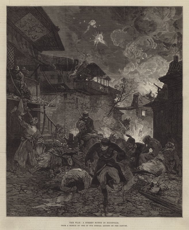 Krigen, en gadescene i Nicopolis af Charles Auguste Loye