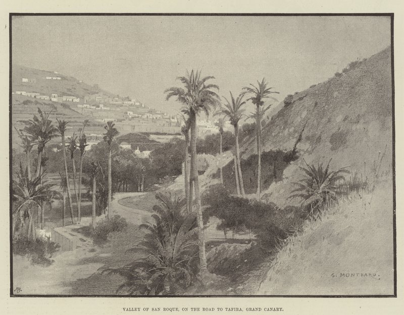 San Roque-dalen, på vejen til Tafira, Gran Canaria af Charles Auguste Loye