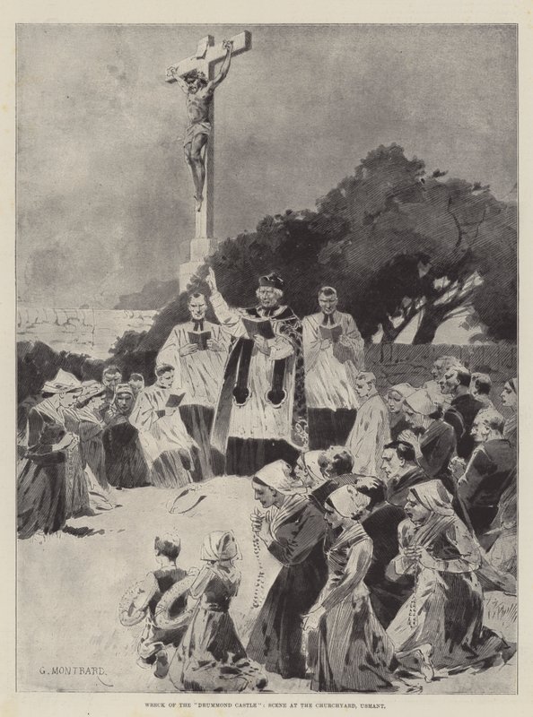 Vraget af Drummond Castle, Scene på kirkegården, Ushant af Charles Auguste Loye