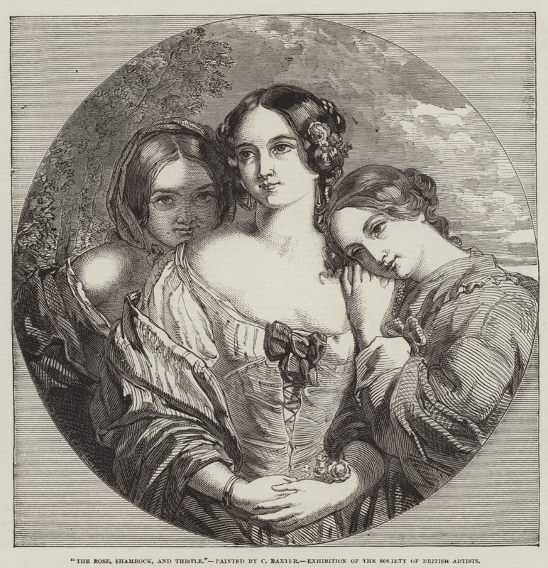 The Rose, Shamrock, and Thistle, udstilling fra Society of British Artists af Charles Baxter